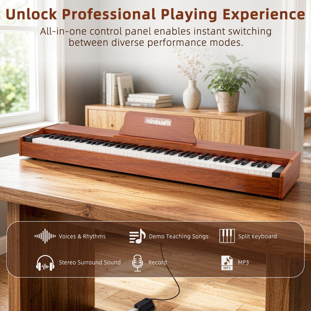 88 Keys Hammer Weighted Digital Piano V952