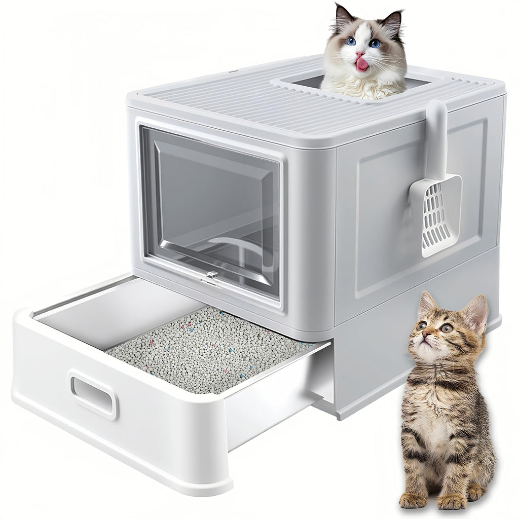 XL Stainless Steel Cat Litter Box with Drawer V6200