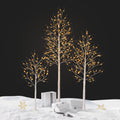 White Birch Tree with Lights Set of 3 Christmas Decorations with Warm White Lights I678