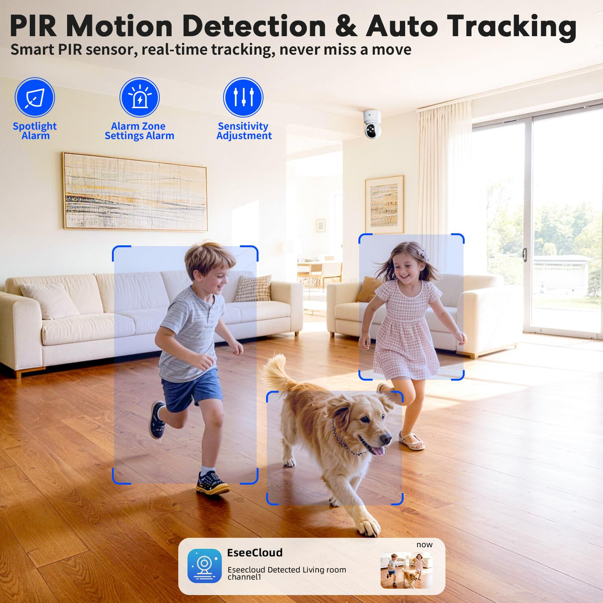 Battery Powered Wireless Indoor Security Camera, 4MP HD Pan/Tilt, 6000mAh Rechargeable, 5G&2.4G WiFi 6 K578096