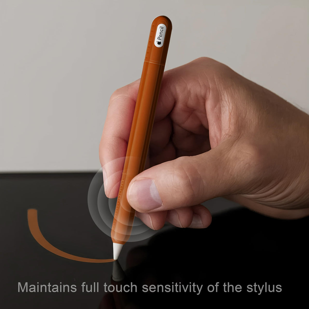 Silicone Case Cover Skin for Apple Pencil Brown Y69278