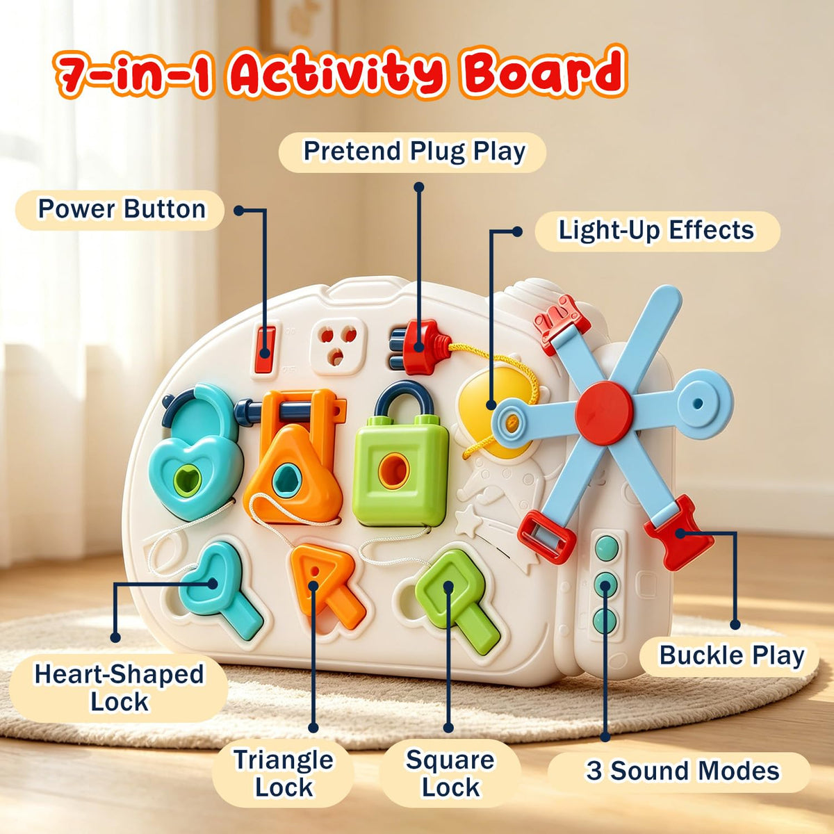 Baby Push Walker Toddler Walking Toy with Busy Board B519