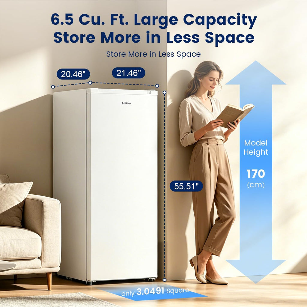 White 6.5 Cu.ft Upright Freezer O46129