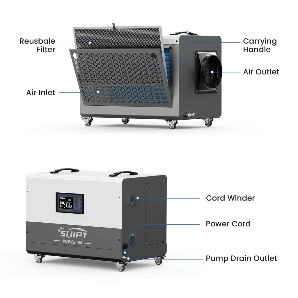 145 Pints Commercial Dehumidifier with Pump & Drain V226