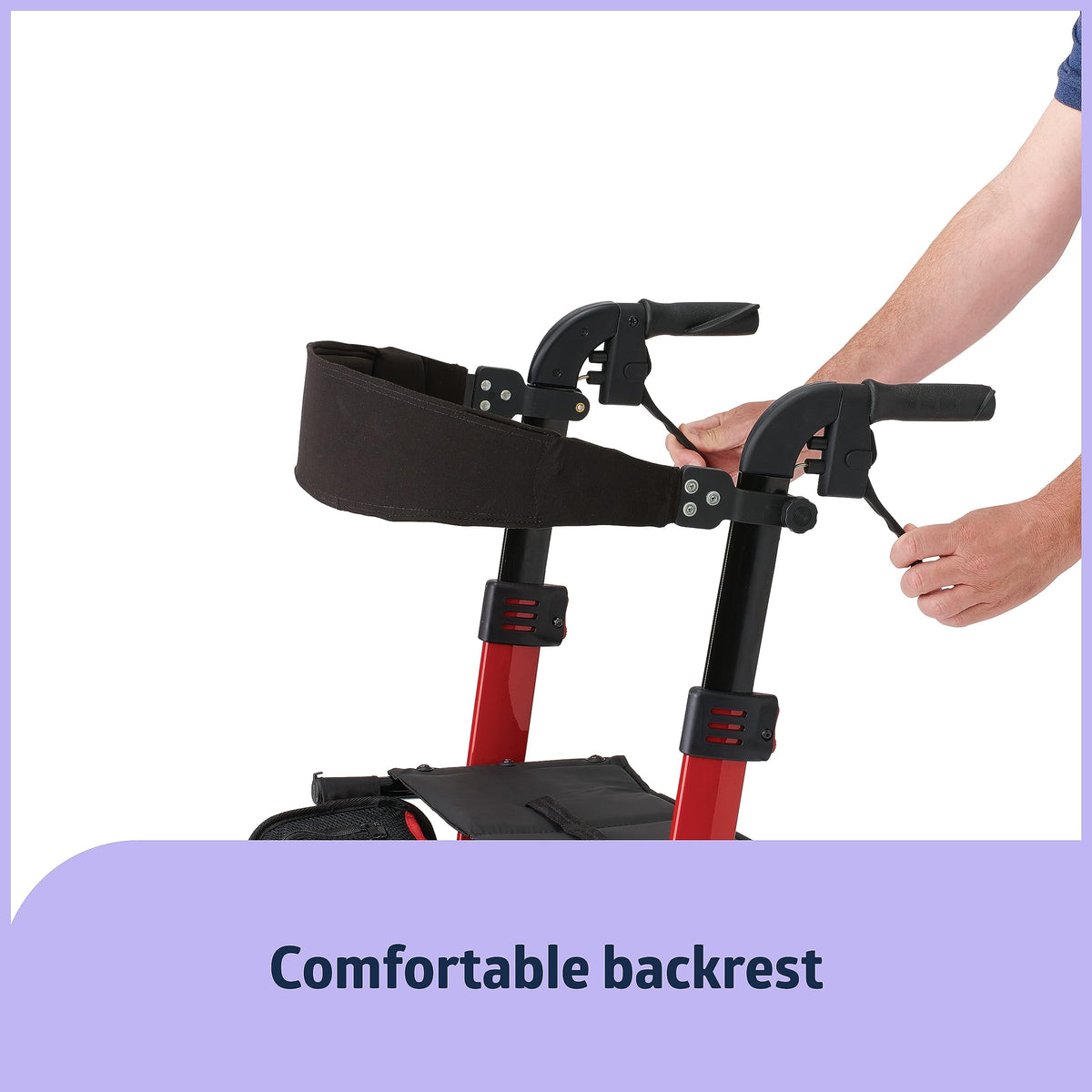 Lightweight Rollator with Backrest F63744