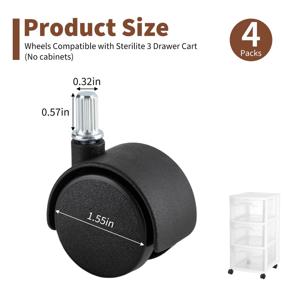 Swivel Caster Wheels 4-Pack P4341