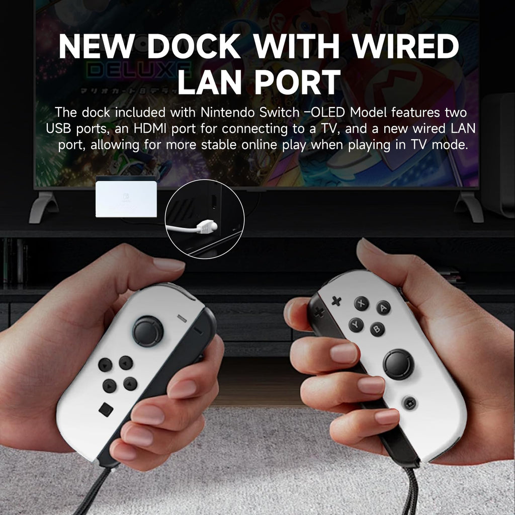 Nintendo Switch OLED Model with White Joy-Con and 32GB Micro SD Card E2074
