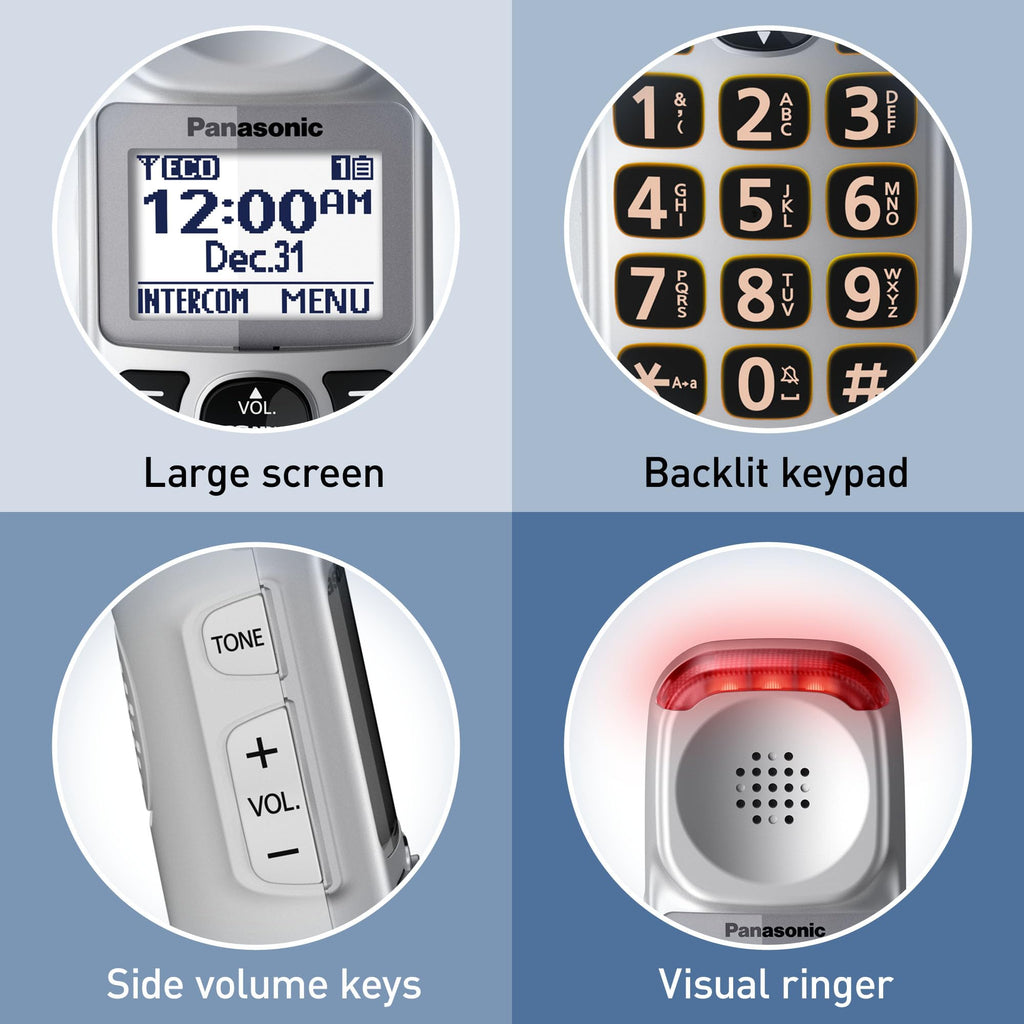 Amplified Cordless Phone with Slow Talk and Hearing Aid Compatibility A8805