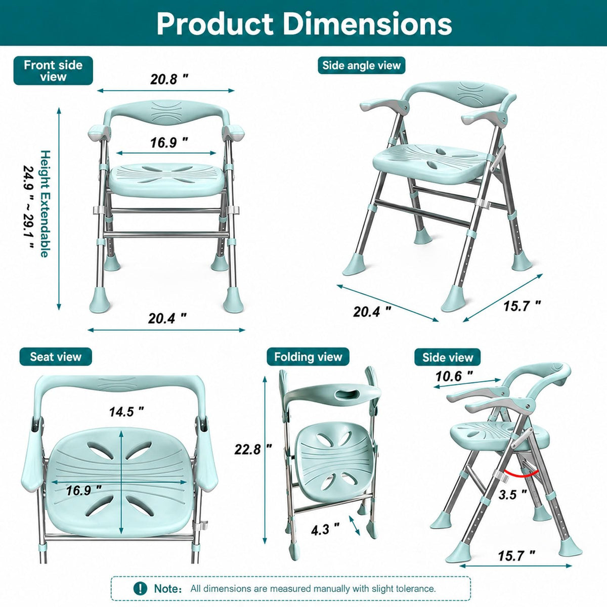 Heavy Duty Shower Chair with Arms and Back P18122