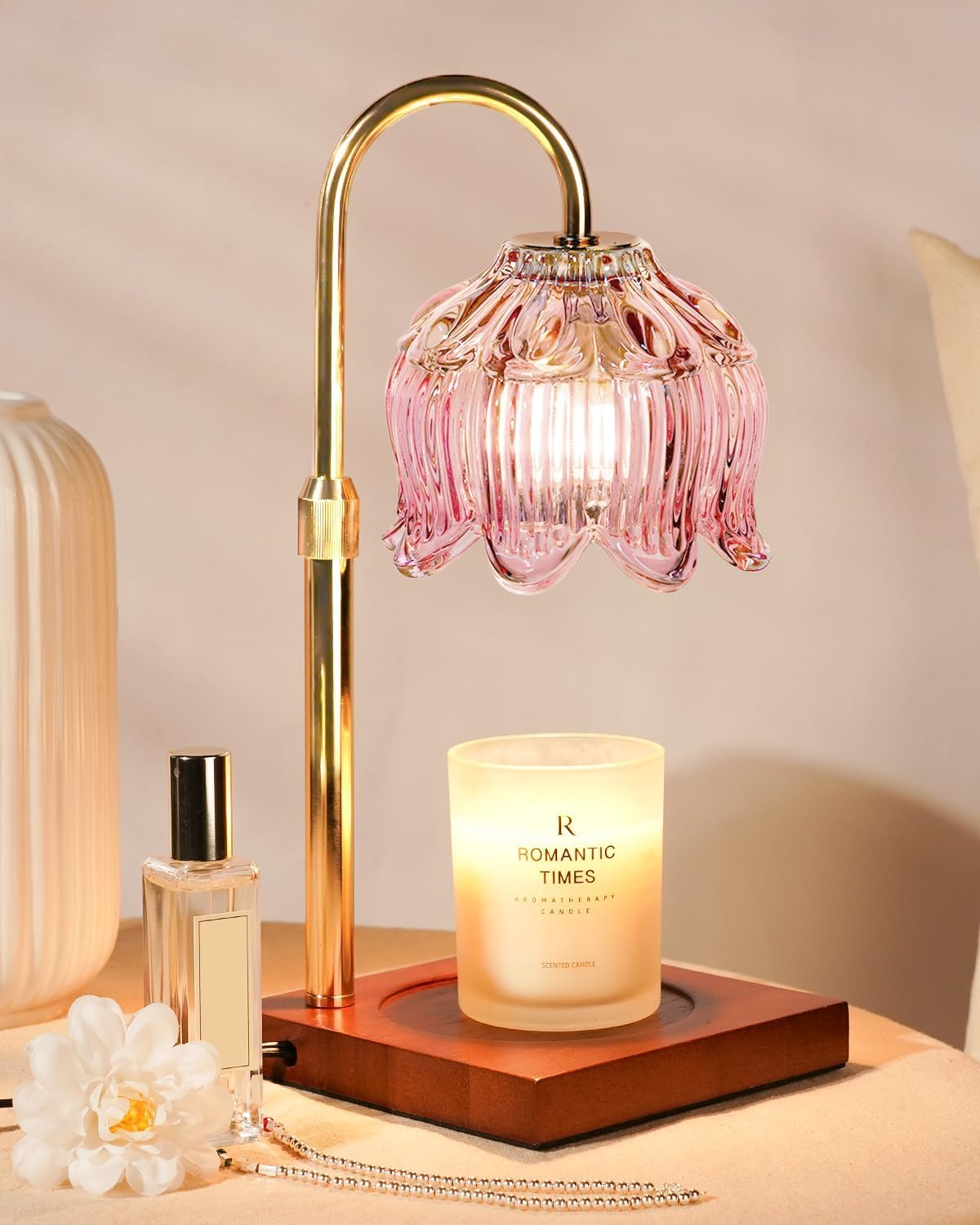 Pink Candle Warmer Lamp with Timer & Dimmer U709576