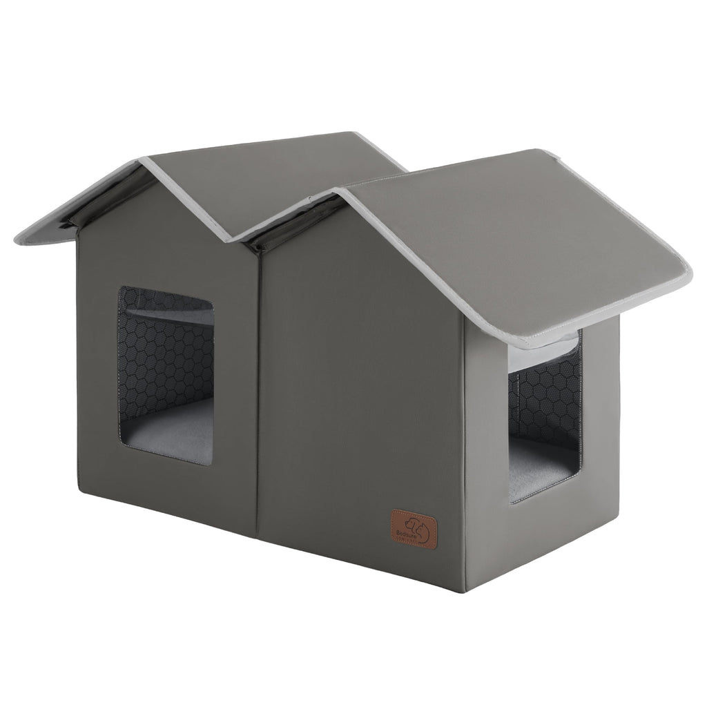 Weatherproof Outdoor Cat House with Raised Base N639