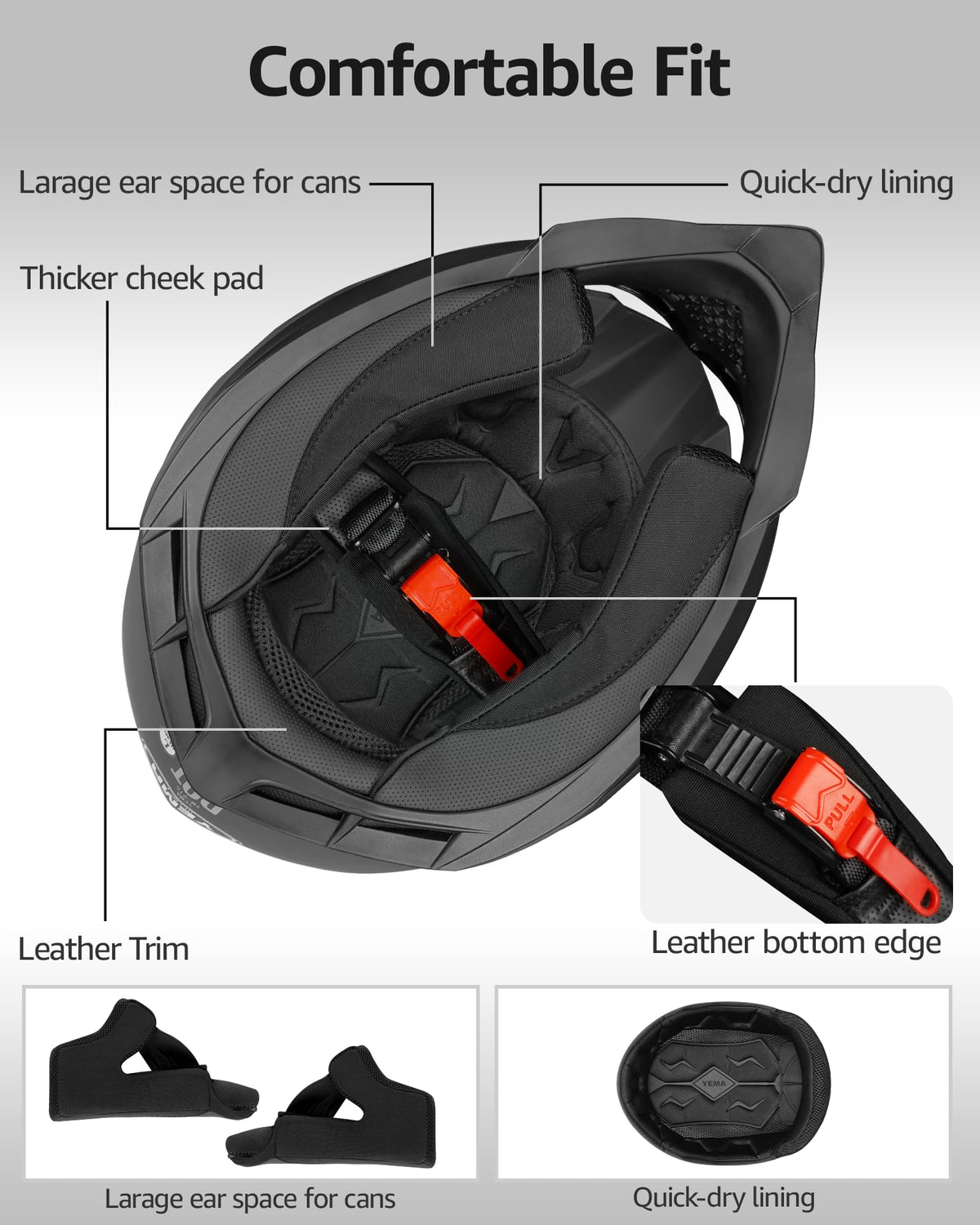 Black DOT Approved Ventilated Motocross Helmet E73485