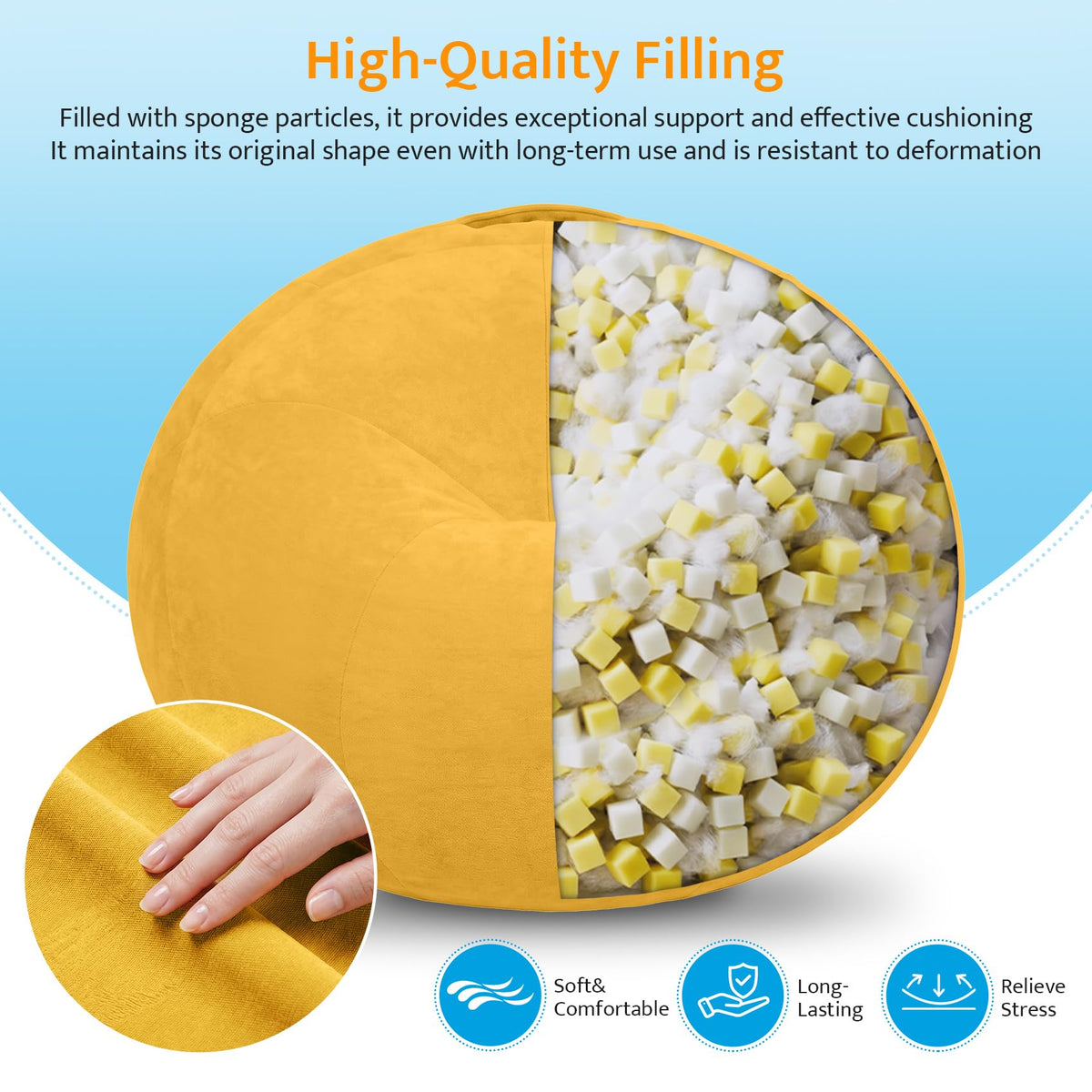 Kids Bean Bag Chair with Armrests F7842