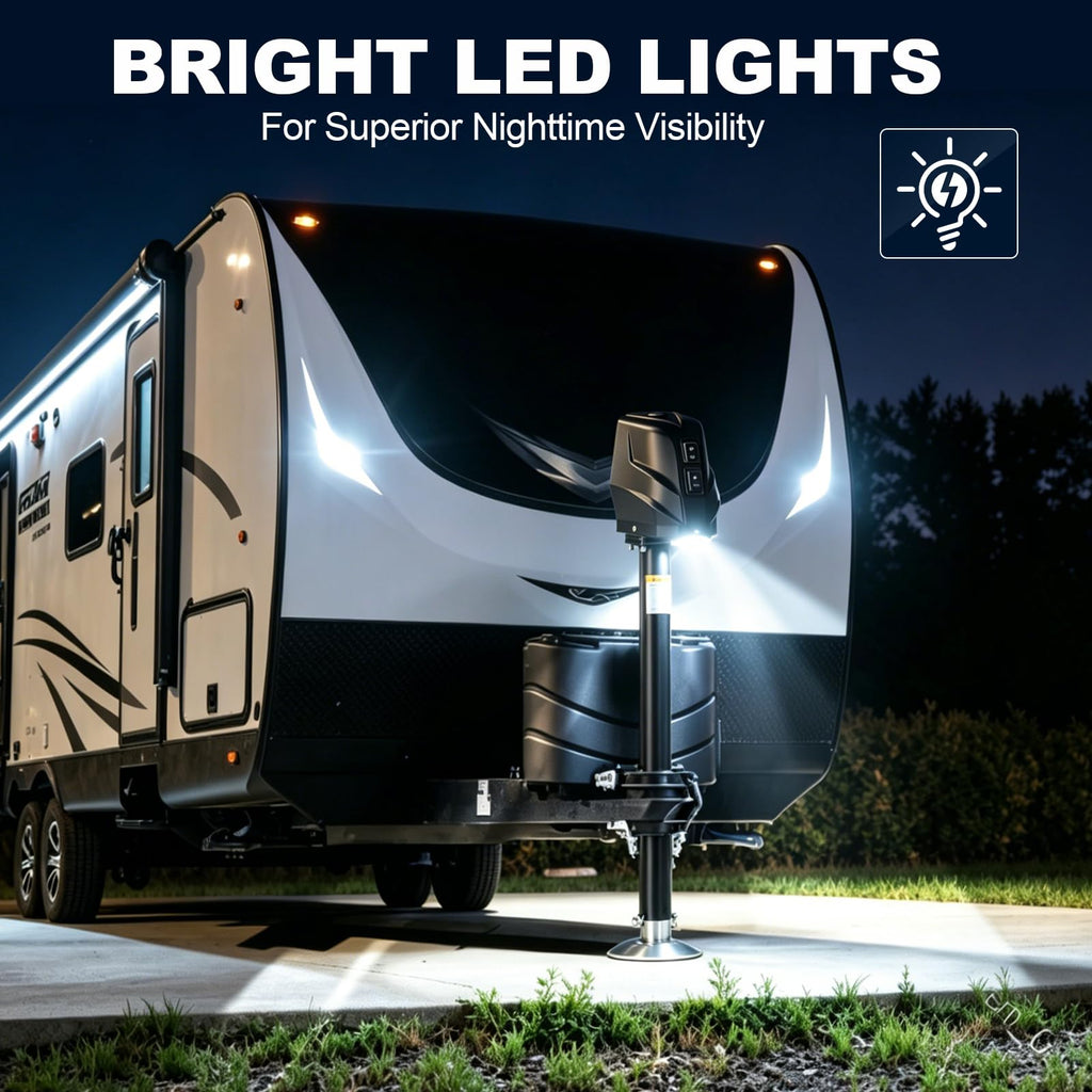 Electric Trailer Jack with Waterproof Cover & LED Light S92040