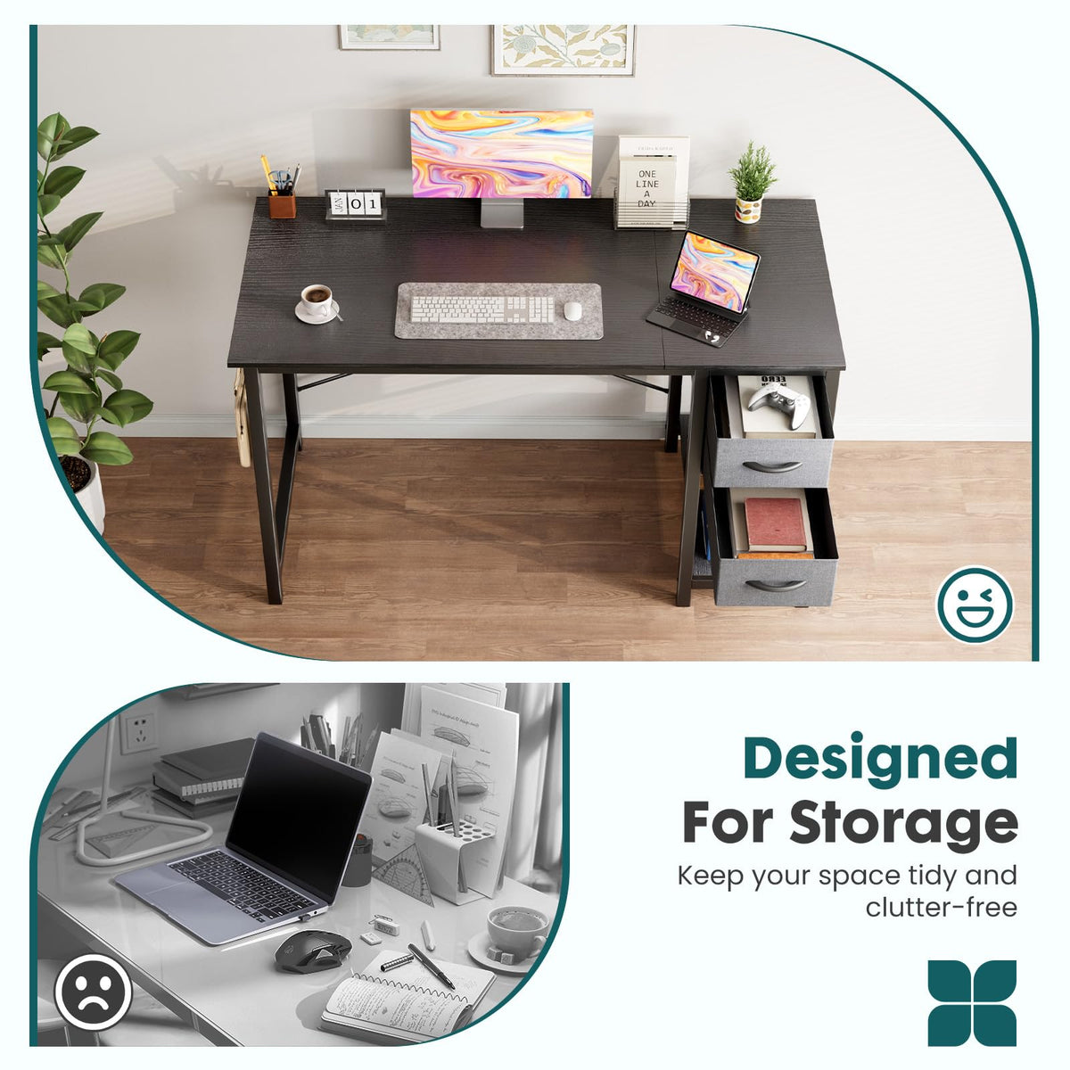 40-Inch Computer Desk with Drawers I46548