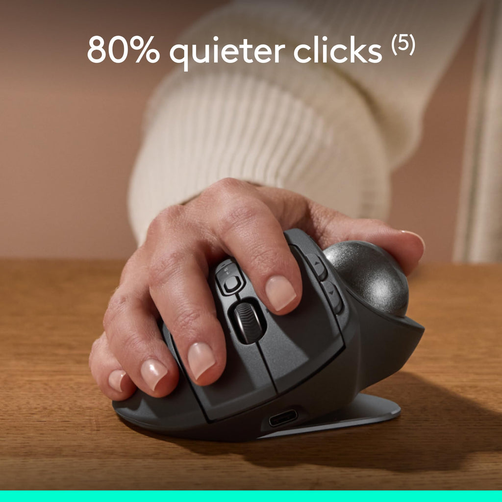 Wireless Trackball Mouse USB C Graphite M1897