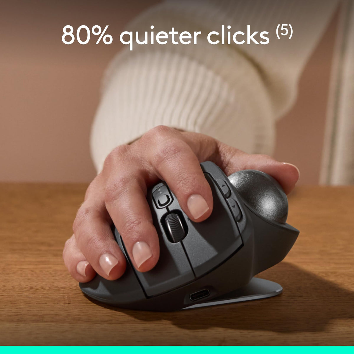 Wireless Trackball Mouse USB C Graphite M1897