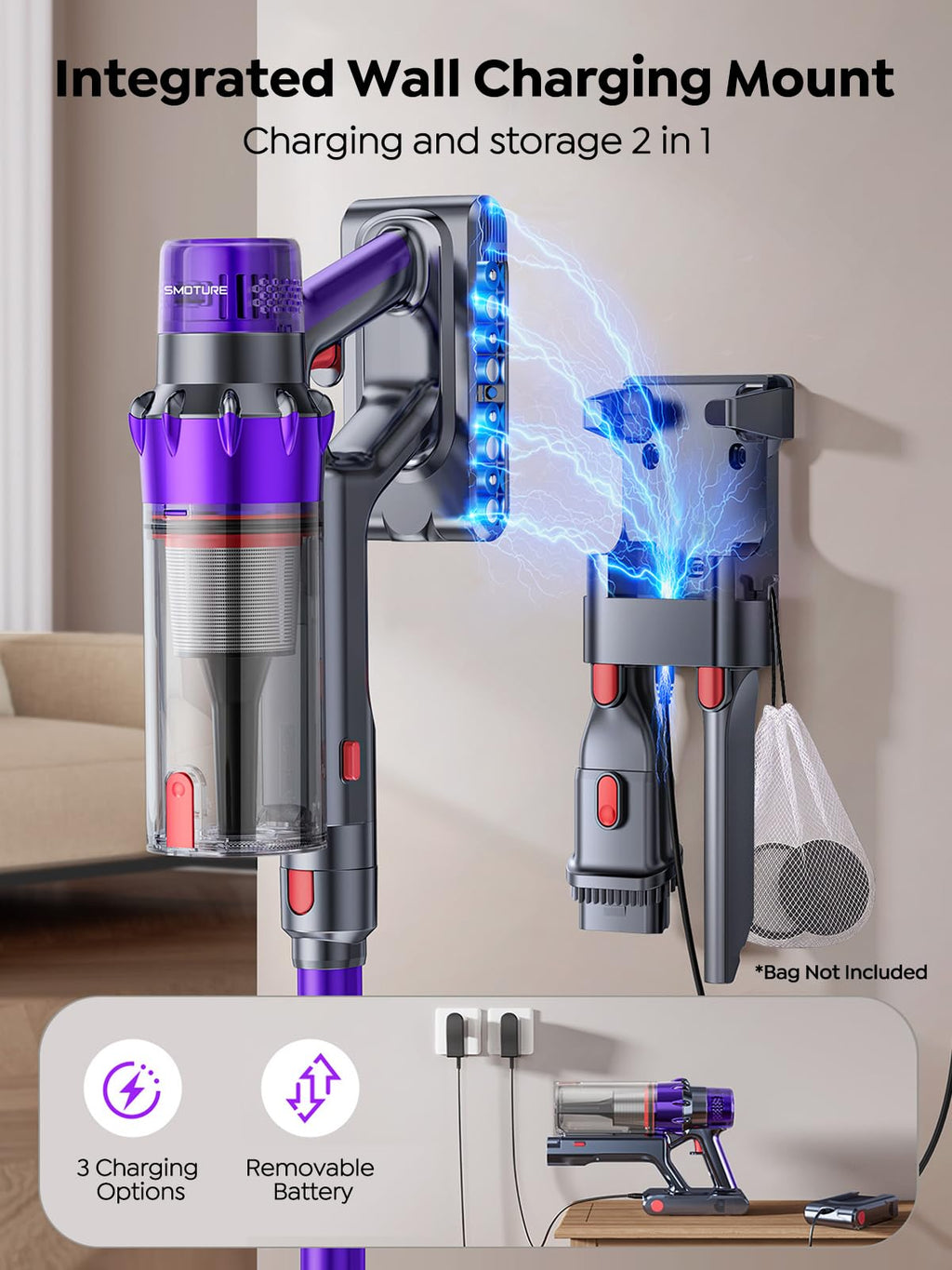 650W 55KPA 70Mins Cordless Stick Vacuum Cleaner T174