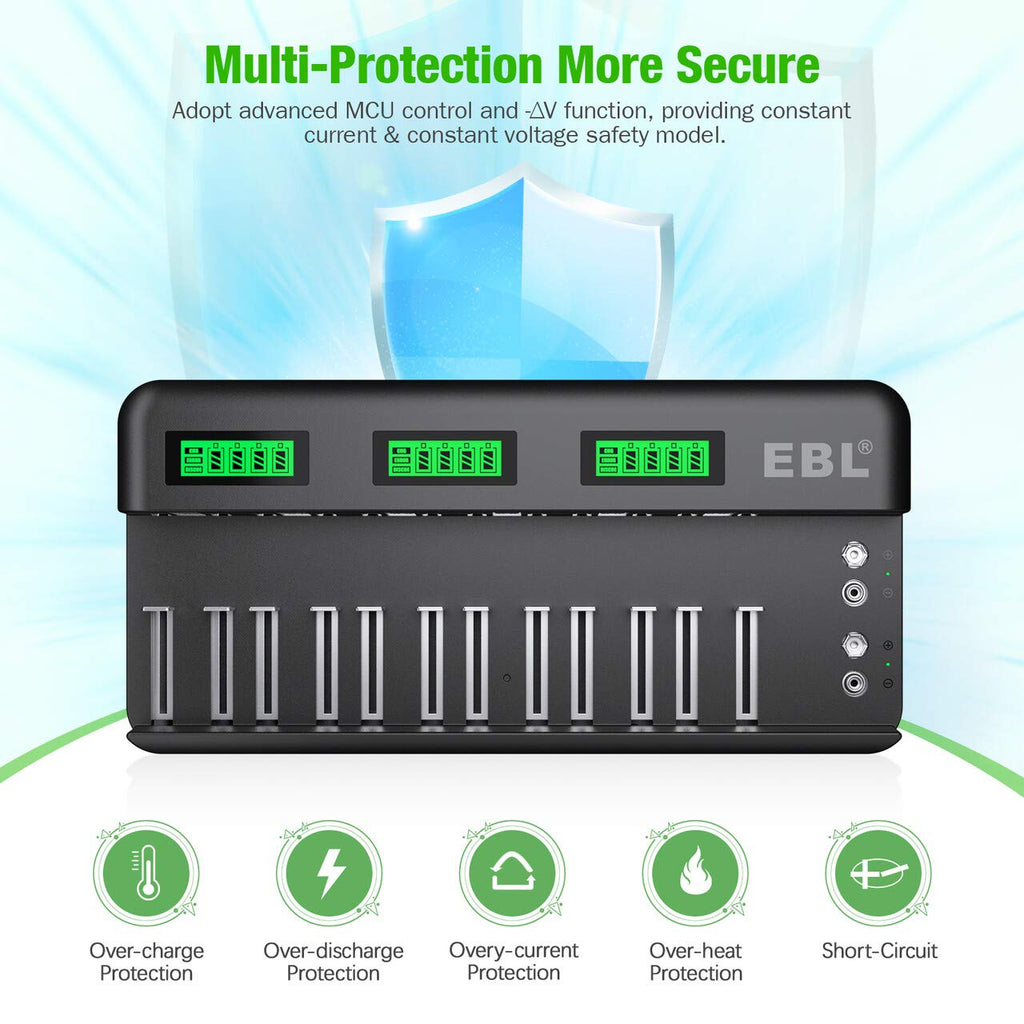 12+2 Bay Universal Rechargeable Battery Charger B1543