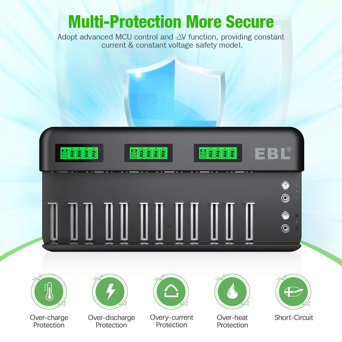 12+2 Bay Universal Rechargeable Battery Charger B1543