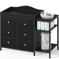 Black 6 Drawer Baby Dresser with Changing Table Top T92717