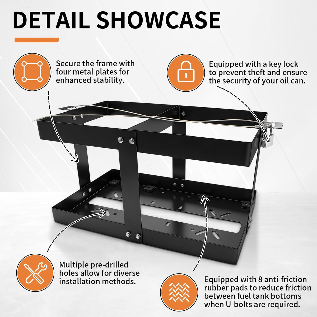 5 Gallon Fuel Jug Holder with Lock S34592