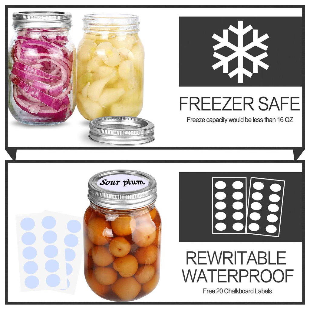 16oz Regular Mouth Mason Jars 18 Pack V4634