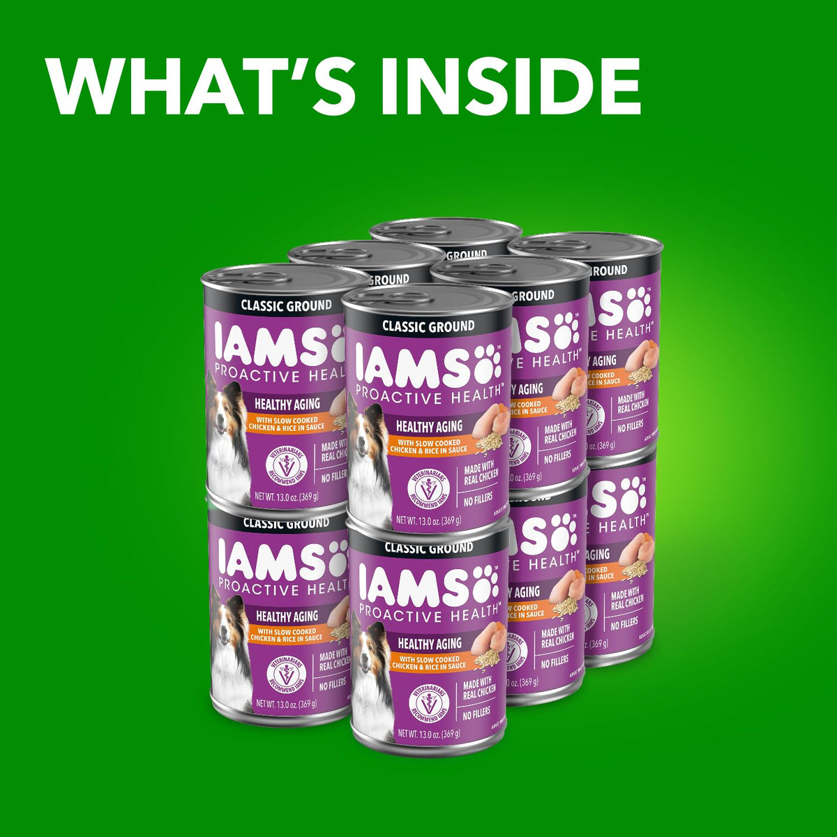 Senior Ground Wet Dog Food, Chicken, 13 oz, 12 Pack V7710