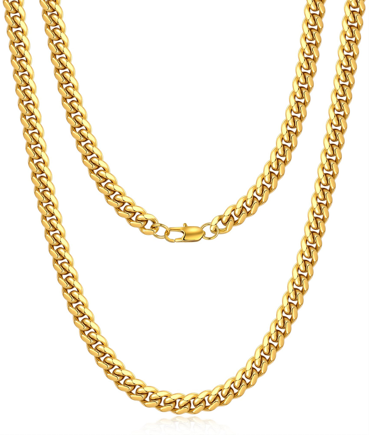 Cuban Link Chain 4mm 6mm 10mm 18K Gold Plated 316L Stainless Steel Necklace G204897