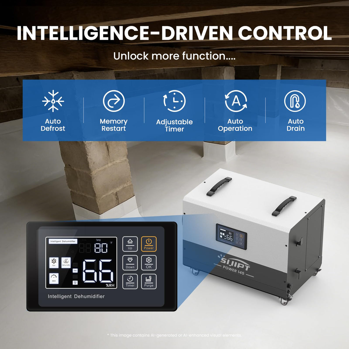 145 Pints Commercial Dehumidifier with Pump & Drain V226