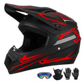 Youth Kids Full Face Motocross Helmet 4PCS Set DOT Approved Red XL W3116