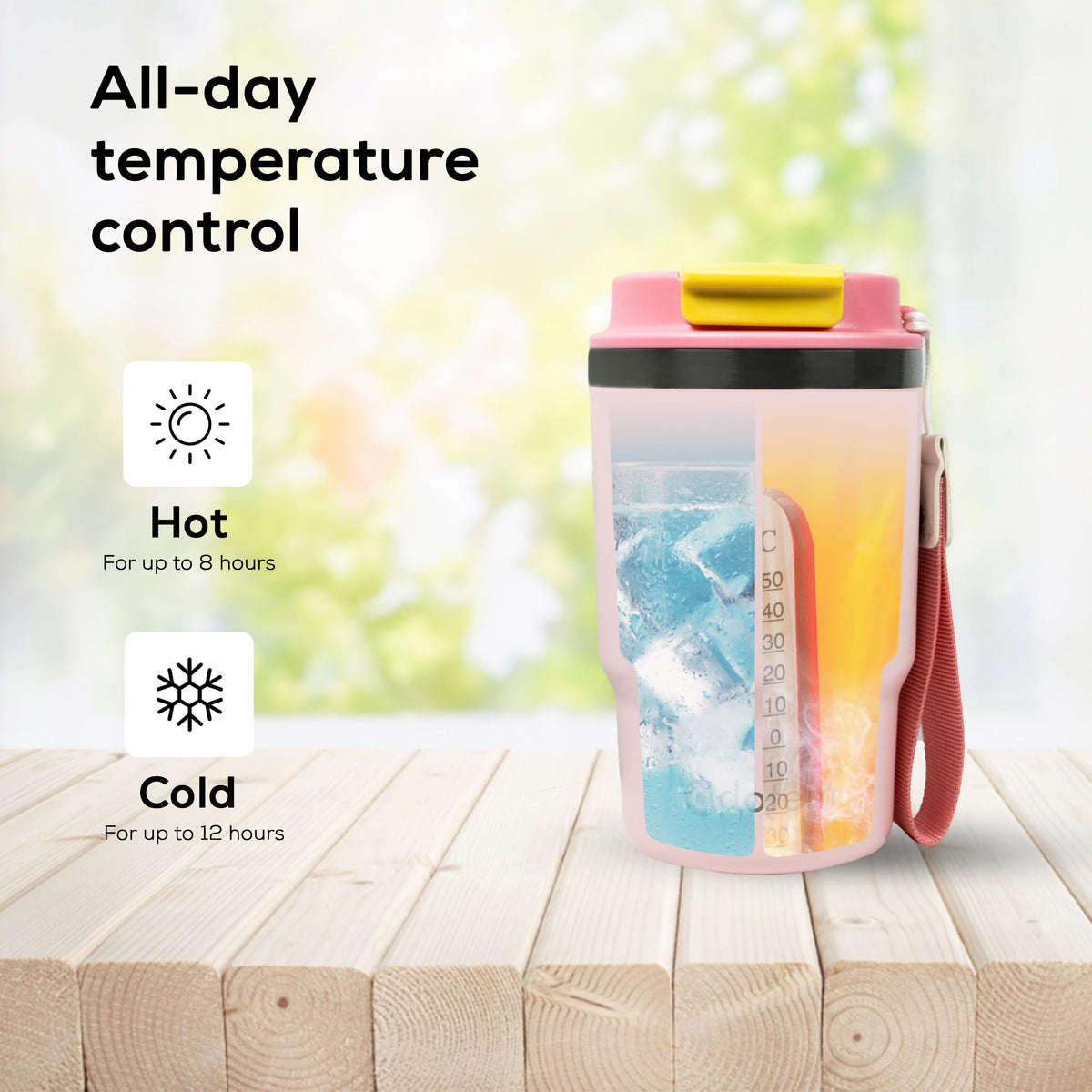 16oz Insulated Stainless Steel Tumbler with Straw & Lid X912301