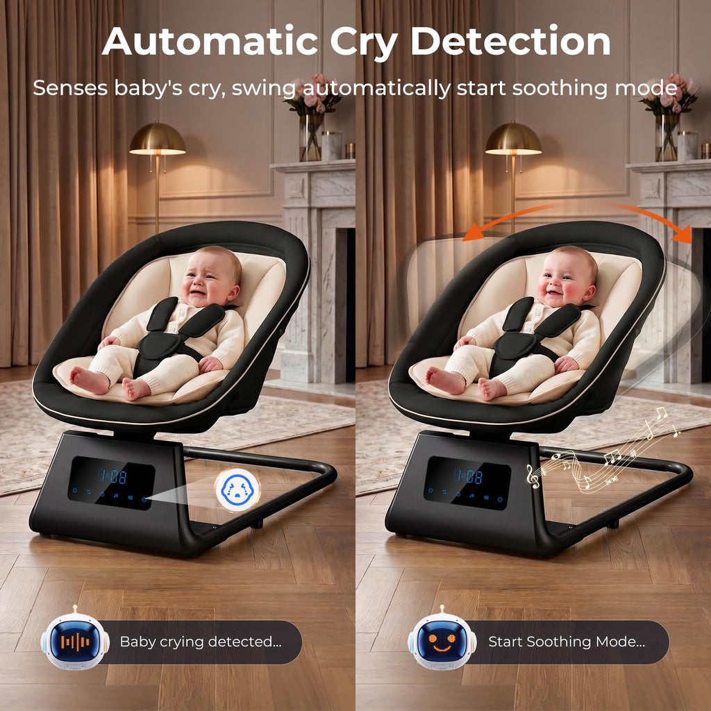 7 in 1 Pack and Play with Bassinet and Changing Station, Portable Electric Baby Swing G50508