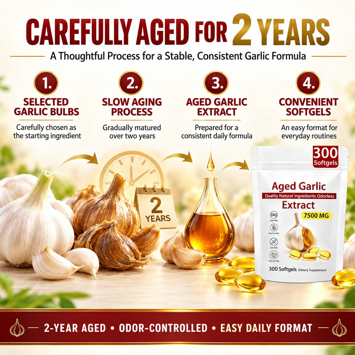 300 Count Garlic Supplement Softgels Z28308