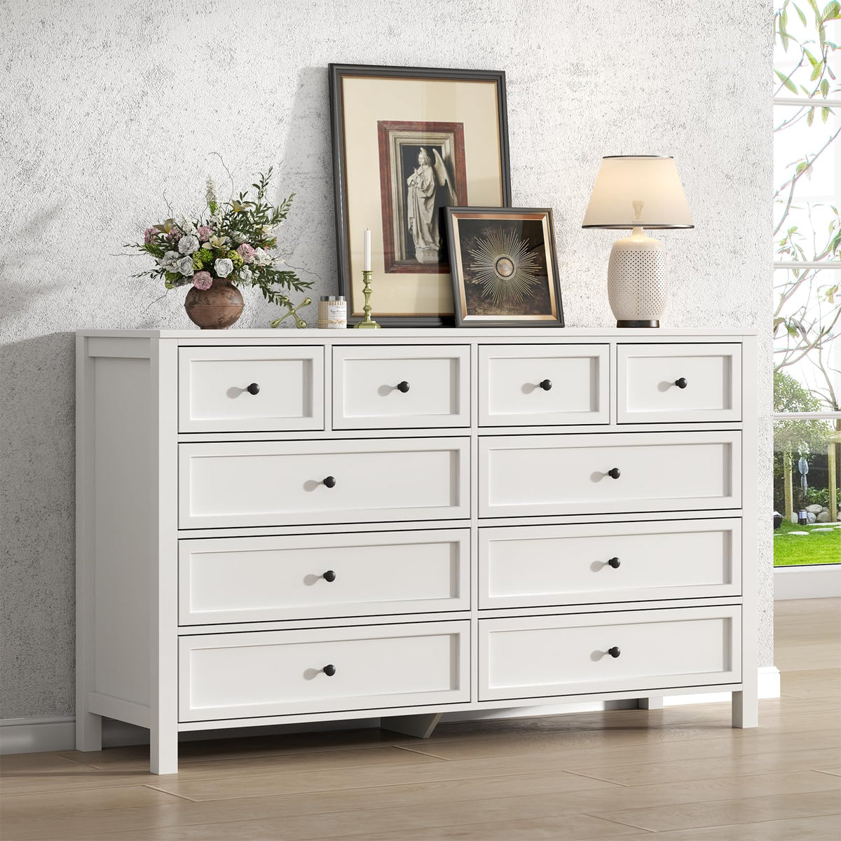 White 10 Drawers Dresser W52344