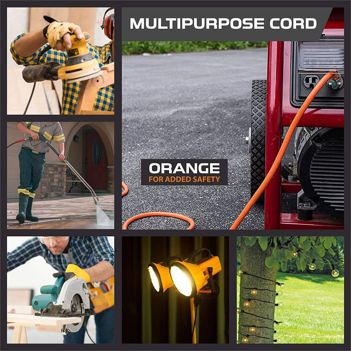 10 Gauge Heavy Duty Extension Cord 100 Ft Orange SJTW Z45588