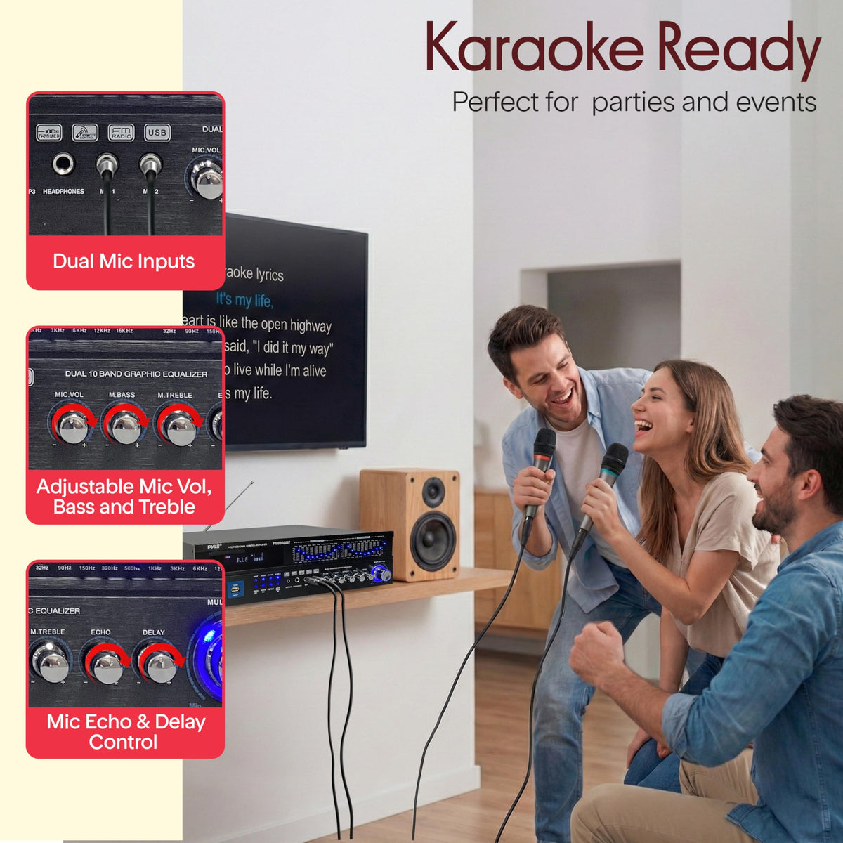 2000W 6-Channel Bluetooth Hybrid Home Amplifier Y213767
