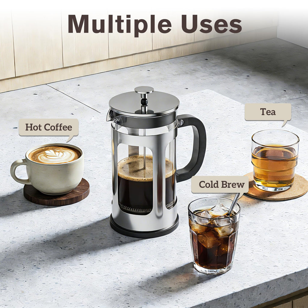 34oz Heat Resistant Glass Stainless Steel French Press Coffee Maker G728781