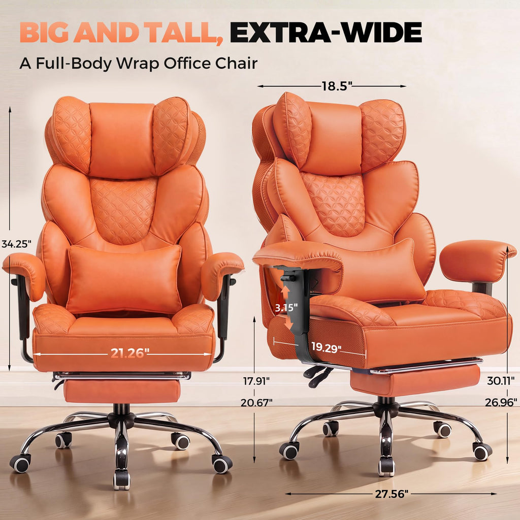 Big and Tall High Back Executive Chair with Footrest W319