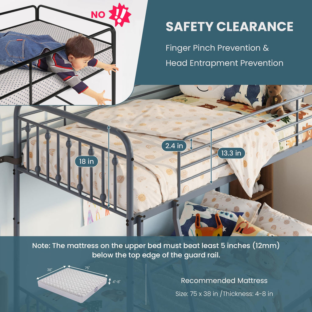 Twin Over Twin Convertible Bunk Bed N3932