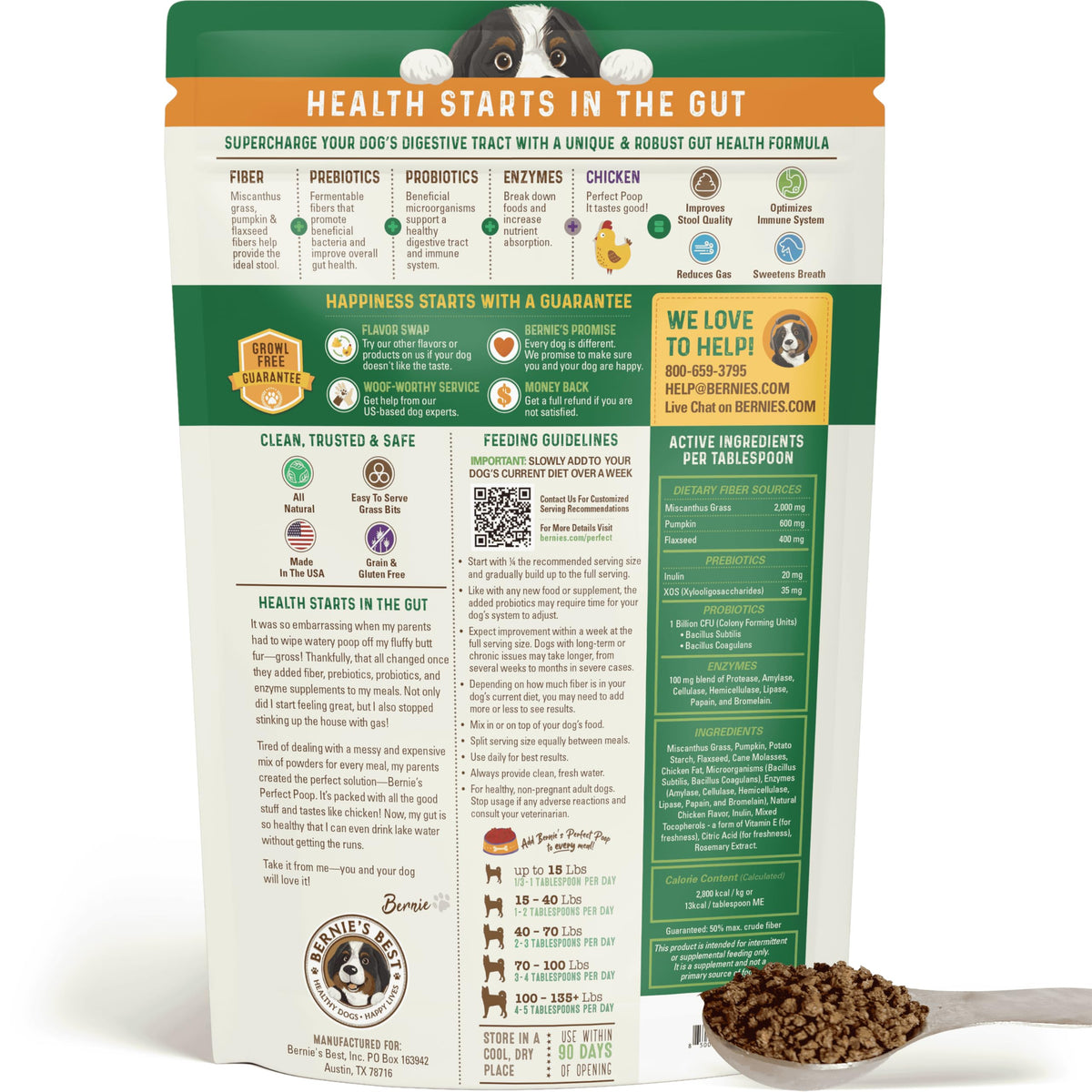 Dog Digestion Supplement, Chicken, 30 oz Q7825