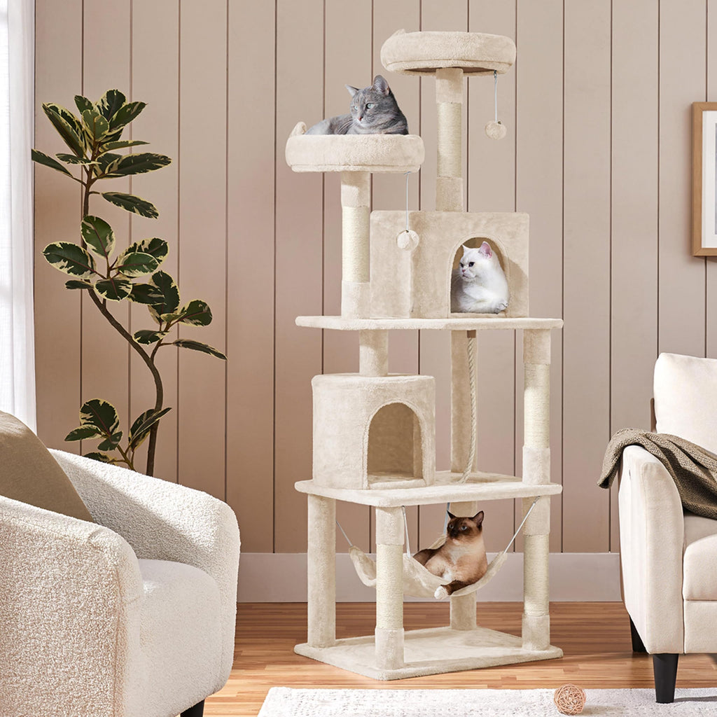 Beige 70.5in Multi-Level Cat Tree W5246