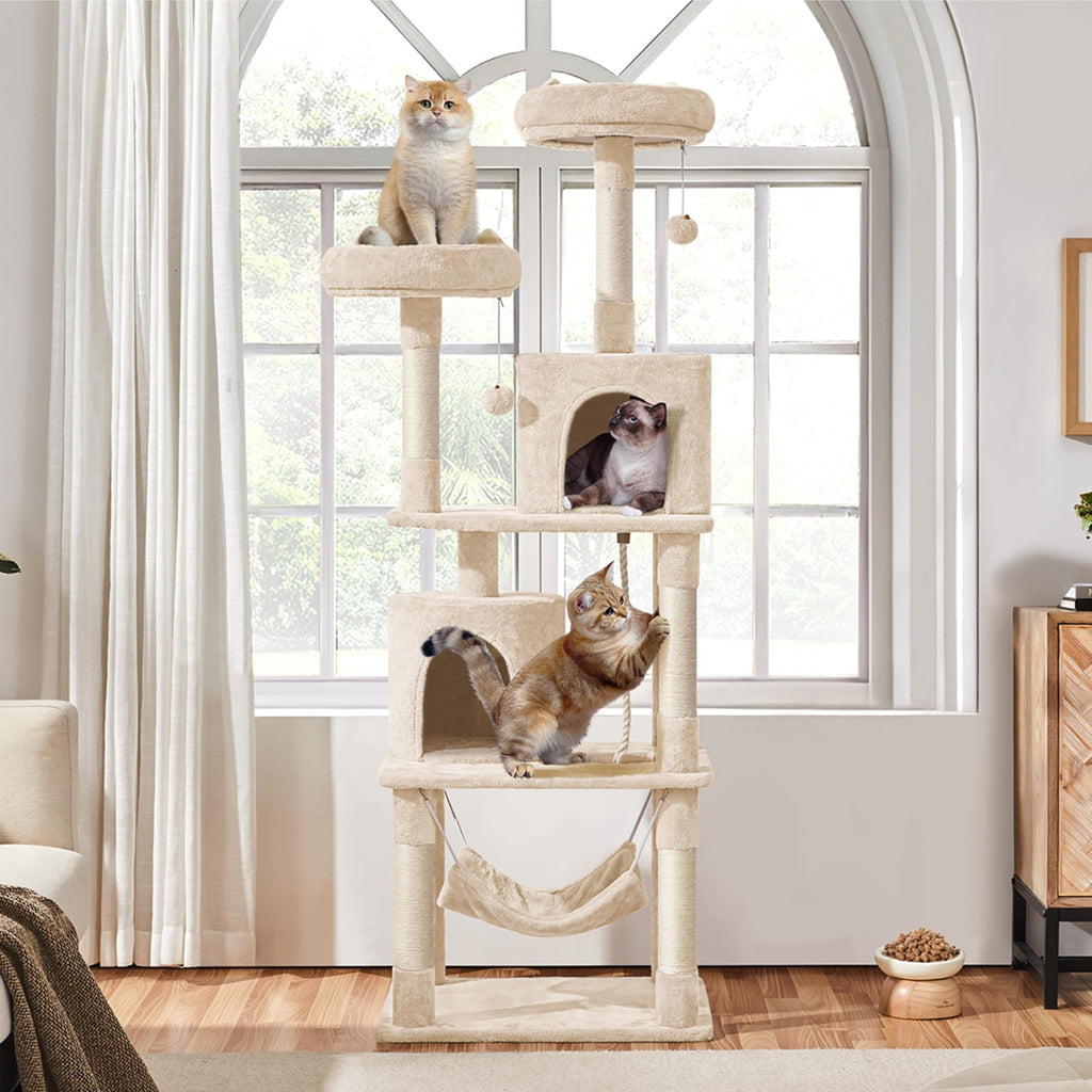 Beige 70.5in Multi-Level Cat Tree W5246