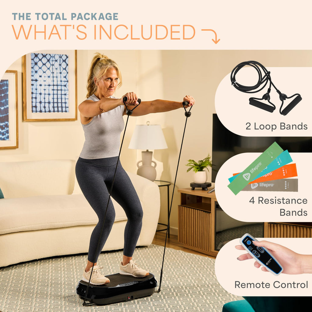 Mini Vibration Plate Exercise Machine with Resistance Bands C58184