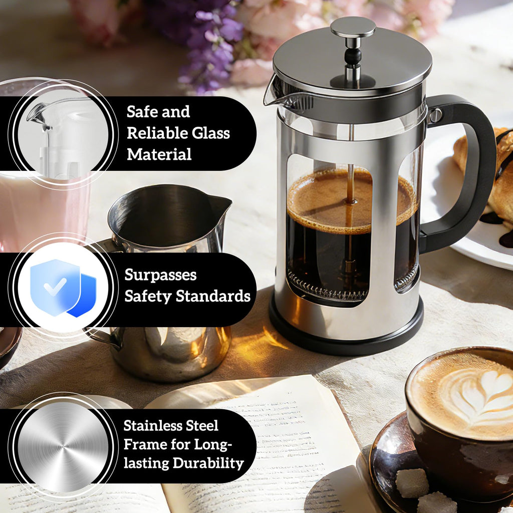 34oz Heat Resistant Glass Stainless Steel French Press Coffee Maker G728781