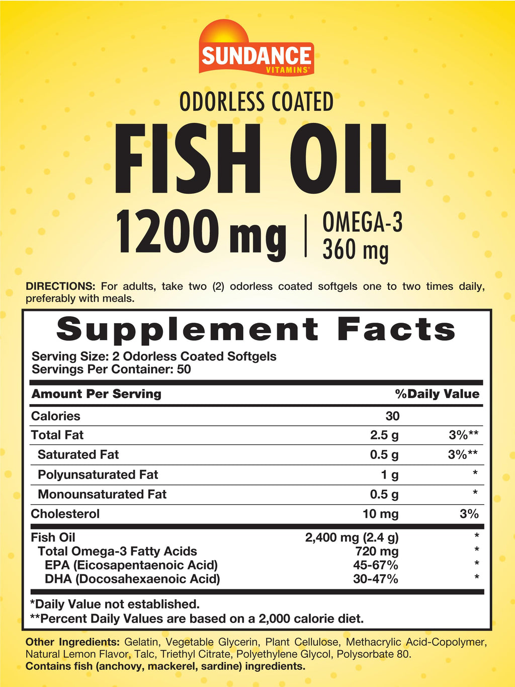Fish Oil 1200mg 100 Softgels F445