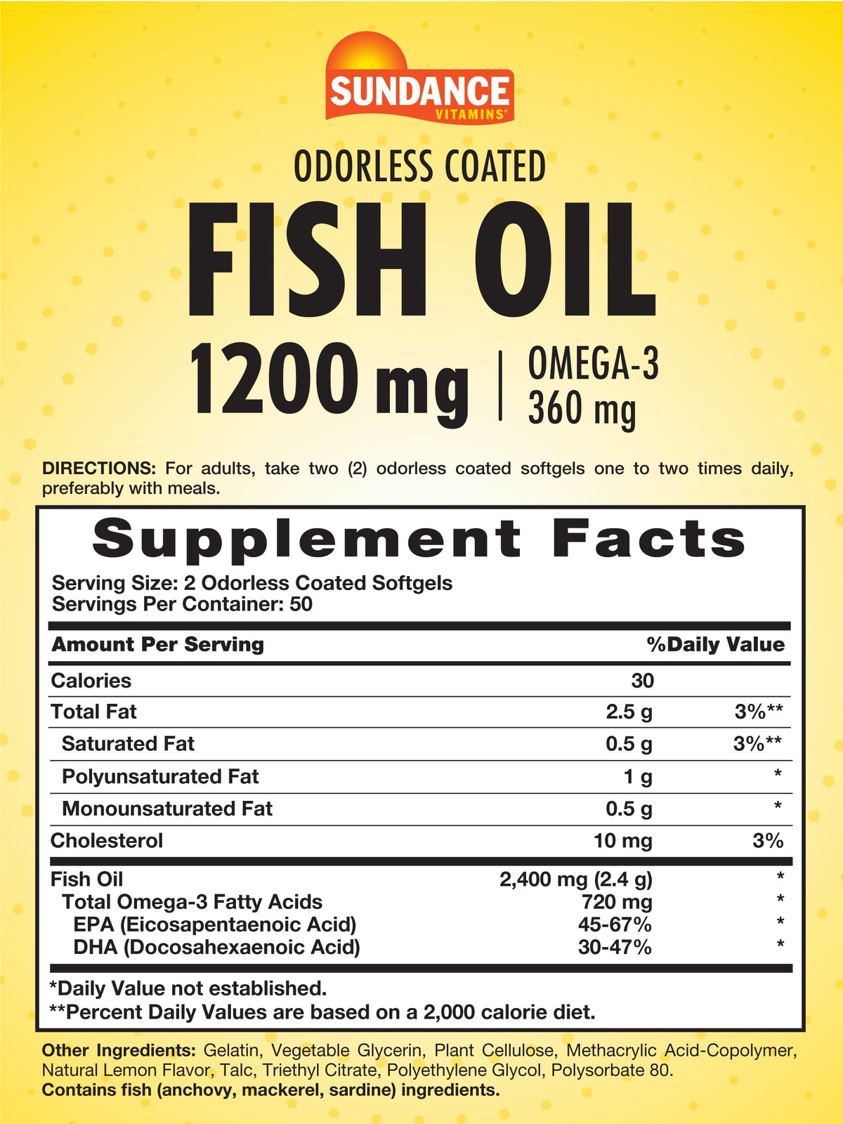 Fish Oil 1200mg 100 Softgels F445