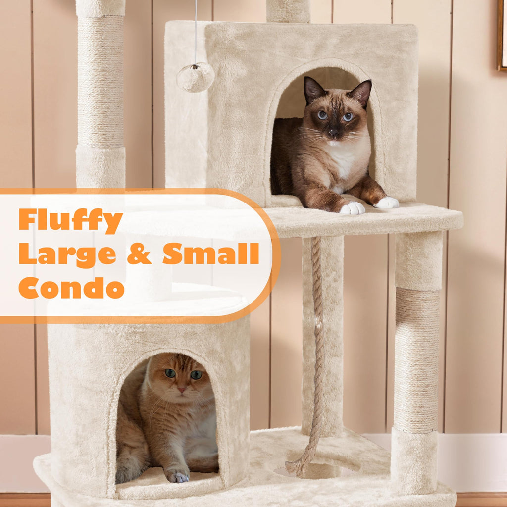 Beige 70.5in Multi-Level Cat Tree W5246