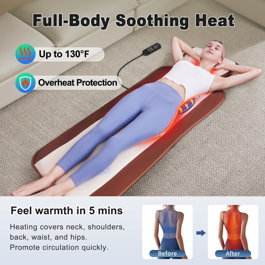 Vibration Massage Mat with Heat and Lumbar Support L38479