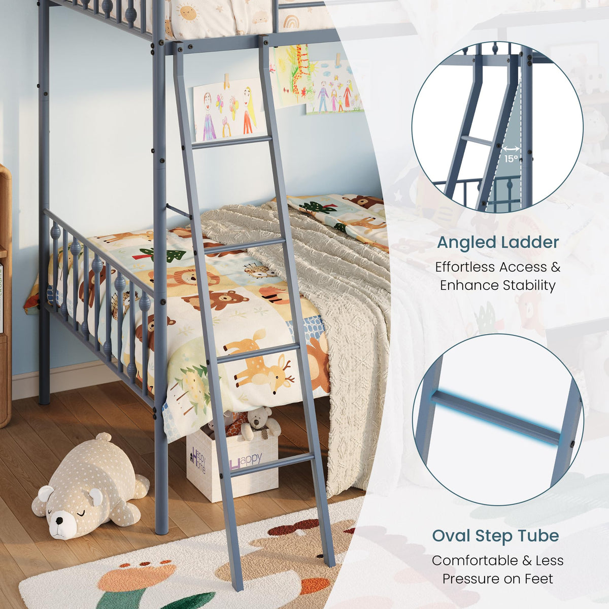 Twin Over Twin Convertible Bunk Bed N3932